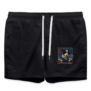 Hunde Motiv Manga Ramen Nudel Hund Anime Kunst - Badeshorts - Schwarz - Vorne - AI Model Male 185 light (185cm)