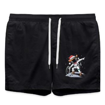Astronaut und Cowboy feiert Weihnachten - Badeshorts - Schwarz - Vorne - AI Model Male 185 light (185cm)