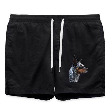 Australischer Treibhund - Badeshorts - Schwarz - Vorne - AI Model Male 185 light (185cm)