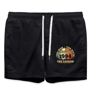 Vintage Novembre 1994 Cadeau Anniversaire 30 Ans - Short de bain - noir - Devant - AI Model Male 185 light (185cm)