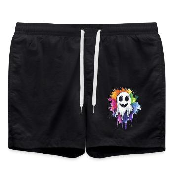 Halloween Geschenk Frauen Geist Männer Kinder Deko - Badeshorts - Schwarz - Vorne - AI Model Male 185 light (185cm)