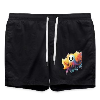 Halloween Geschenk Frauen Geist Männer Kinder Deko - Badeshorts - Schwarz - Vorne - AI Model Male 185 light (185cm)