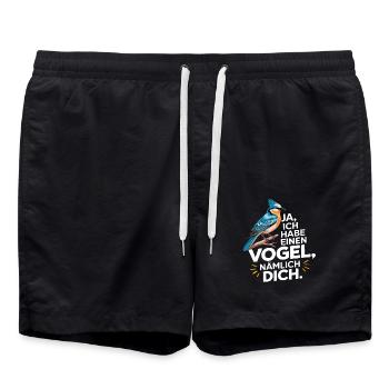 Ja ich habe einen Vogel für einen Vogelbesitzer - Badeshorts - Schwarz - Vorne - AI Model Male 185 light (185cm)