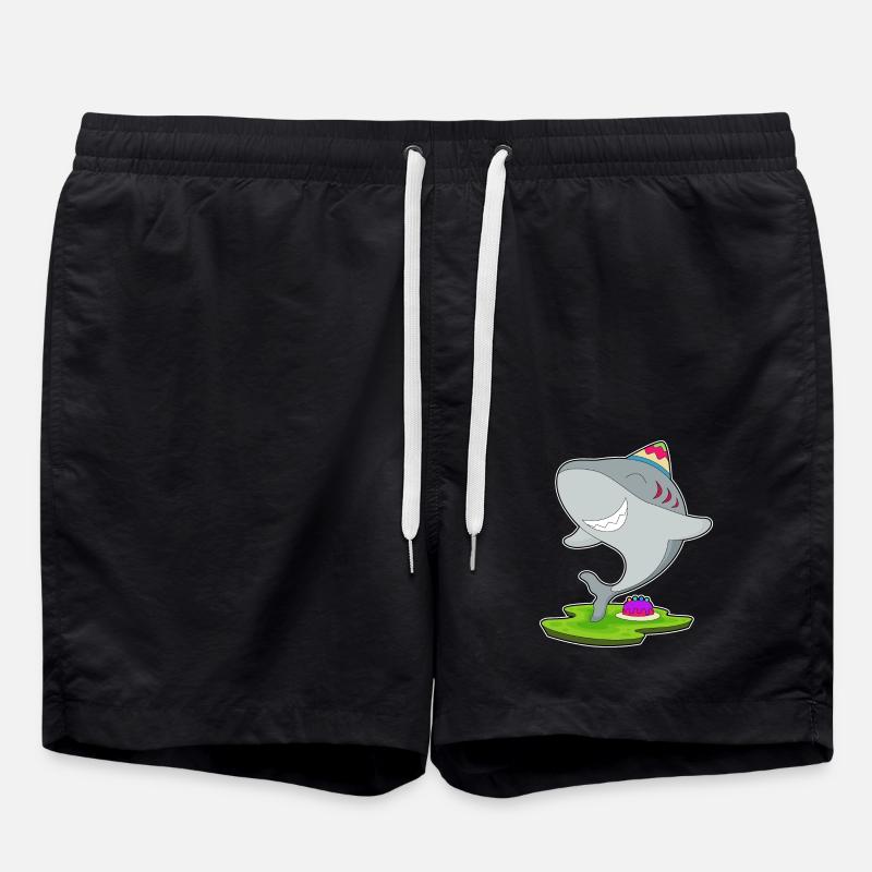 Gâteau d’anniversaire requin - Short de bain - noir