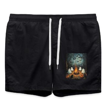 Halloween Geschenk Frauen Geist Männer Kinder Deko - Badeshorts - Schwarz - Vorne - AI Model Male 185 light (185cm)