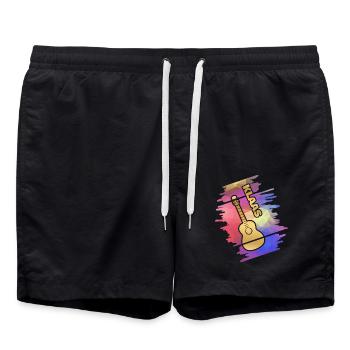 Klaas als Guitar - Badeshorts - Schwarz - Vorne - AI Model Male 185 light (185cm)
