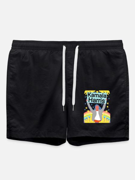 Kamala Harris President Rainbow - Swim Trunks - black