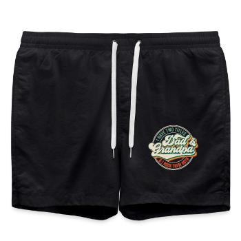 Ich habe zwei Titel: Papa und Opa - Badeshorts - Schwarz - Vorne - AI Model Male 185 light (185cm)