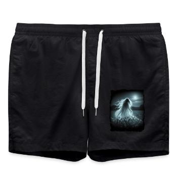 Nightwraith - the Midnight Lady - Swim Trunks - black - Front - AI Model Male 185 light (185cm)