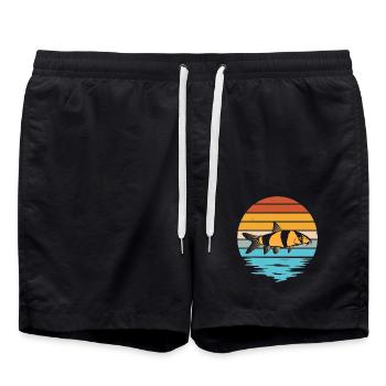 Aquarium Fish keeper Clown Design - Badeshorts - Schwarz - Vorne - AI Model Male 185 light (185cm)
