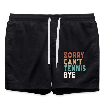 Sorry can't tennis bye Boys Kids Womens Men - Badeshorts - Schwarz - Vorne - AI Model Male 185 light (185cm)