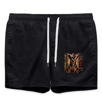 Hunde Motiv Manga Ramen Nudel Hund Anime Kunst - Badeshorts - Schwarz - Vorne - AI Model Male 185 light (185cm)