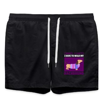Funny Dachshund Saying Dachshund Gift - Swim Trunks - black - Front - AI Model Male 185 light (185cm)