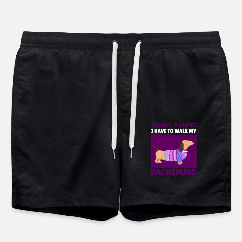 Lustiger Dackel Spruch Dachshund Geschenk - Badeshorts - Schwarz