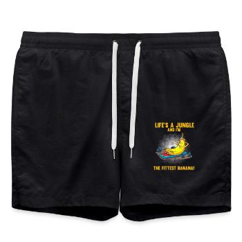 Drôle le plus en forme banane fitness gym banane - Short de bain - noir - Devant - AI Model Male 185 light (185cm)