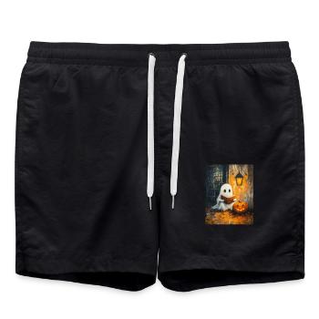 Cadeau d’Halloween Femmes Hommes Enfants Décoration - Short de bain - noir - Devant - AI Model Male 185 light (185cm)