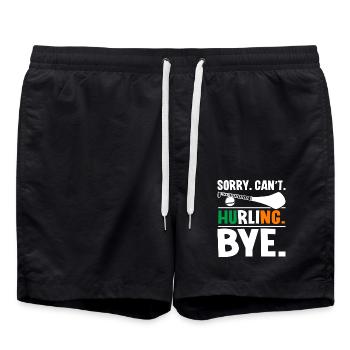 Sorry Can't Hurling Bye - Swim Trunks - black - Front - AI Model Male 185 light (185cm)