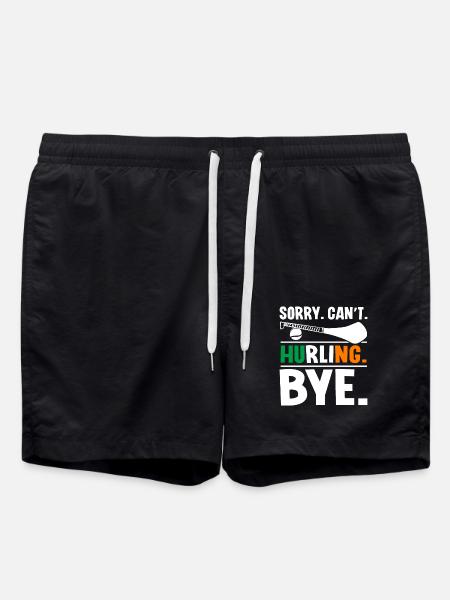 Sorry Can't Hurling Bye - Swim Trunks - black