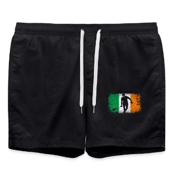 Drapeau irlandais de hurling - Short de bain - noir - Devant - AI Model Male 185 light (185cm)