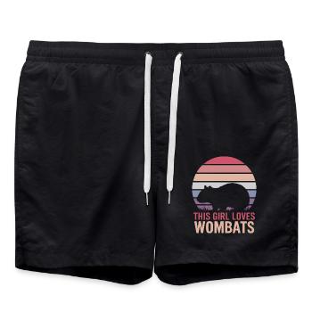 Wombat Spruch Australien Lustiges Wombats Geschenk - Badeshorts - Schwarz - Vorne - AI Model Male 185 light (185cm)
