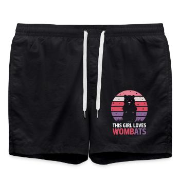 Wombat Disant Australie Drôle Wombats Cadeau - Short de bain - noir - Devant - AI Model Male 185 light (185cm)