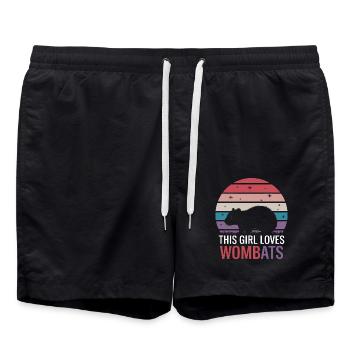Wombat Spruch Australien Lustiges Wombats Geschenk - Badeshorts - Schwarz - Vorne - AI Model Male 185 light (185cm)
