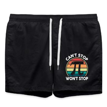 Math Pi Day Tee Can’t Stop Pi Won’t Stop Funny - Short de bain - noir - Devant - AI Model Male 185 light (185cm)