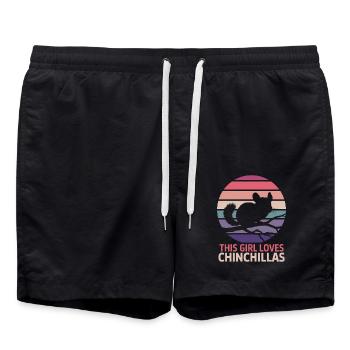 Chinchilla Saying Funny Chinchilla Gift - Swim Trunks - black - Front - AI Model Male 185 light (185cm)