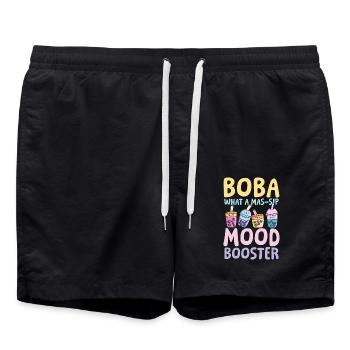 What A ma sip mood booster Bubble Tea - Badeshorts - Schwarz - Vorne - AI Model Male 185 light (185cm)