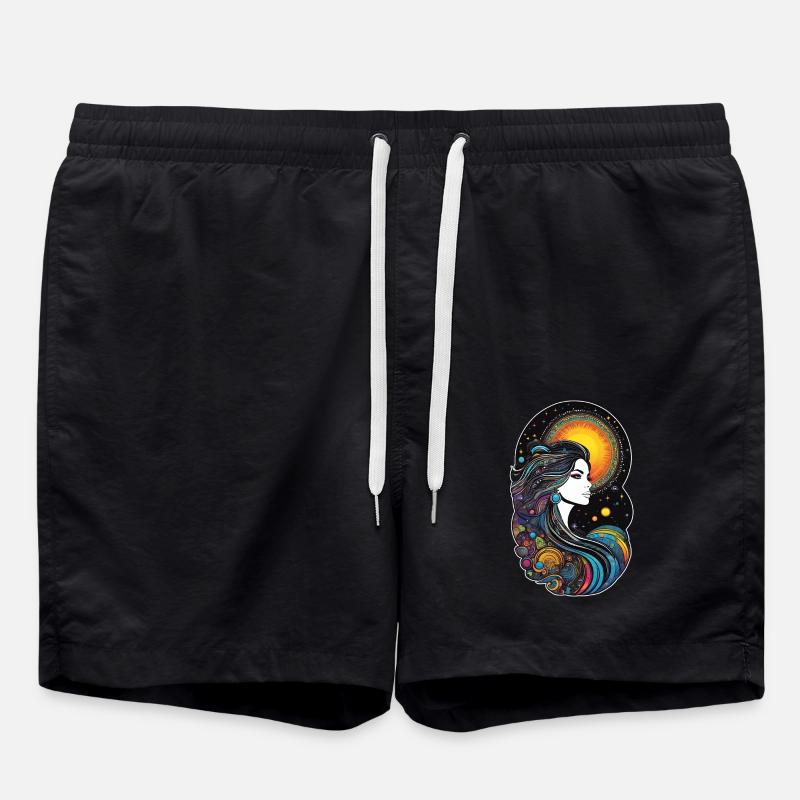 Kosmische Göttin der Schöpfung - Badeshorts - Schwarz
