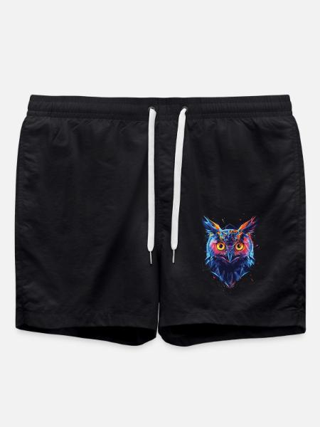 Eule - Badeshorts - Schwarz