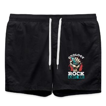 Géologue Géologie La roche gagne toujours le Rockhounding - Short de bain - noir - Devant - AI Model Male 185 light (185cm)