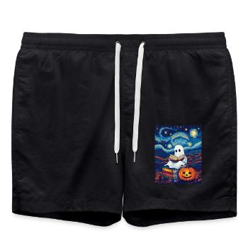 Cadeau d’Halloween Femmes Hommes Enfants Décoration - Short de bain - noir - Devant - AI Model Male 185 light (185cm)