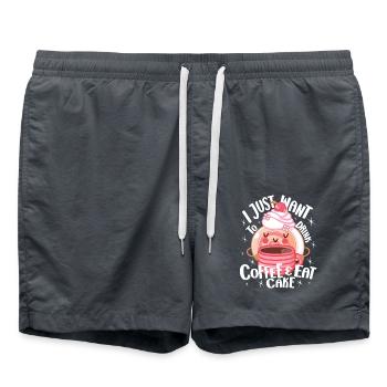 Pastry Lover Just Want Eat Cake Cute Gift - Swim Trunks - anthracite - Front - AI Model Male 185 light (185cm)