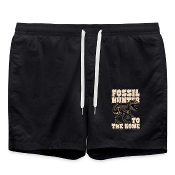 Fossil Hunter To The Bone Loves Fossil Collecting - Swim Trunks - black - Front - AI Model Male 185 light (185cm)