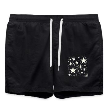 étoiles lumières comète ciel étoile - Short de bain - noir - Devant - AI Model Male 185 light (185cm)