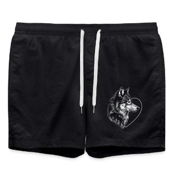 Wolf - Swim Trunks - black - Front - AI Model Male 185 light (185cm)