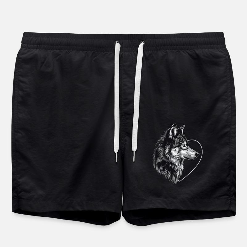 Wolf - Badeshorts - Schwarz