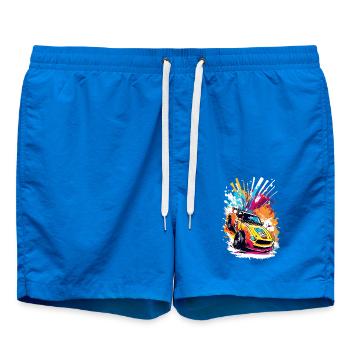 Voiture de drift rétro – Living Racing Art Splash Art - Short de bain - cobalt blue - Devant