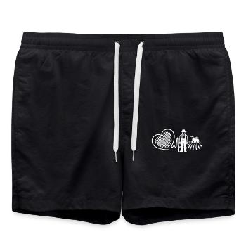 Farmer Farmer Heartbeat - Swim Trunks - black - Front - AI Model Male 185 light (185cm)