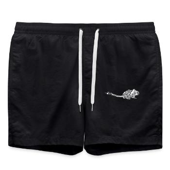 Gerbil Gerbil Floral Pattern - Swim Trunks - black - Front - AI Model Male 185 light (185cm)