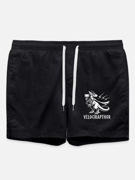 Raptor Rapthor Lustige Wikinger Wikinger Velociraptor - Badeshorts - Schwarz