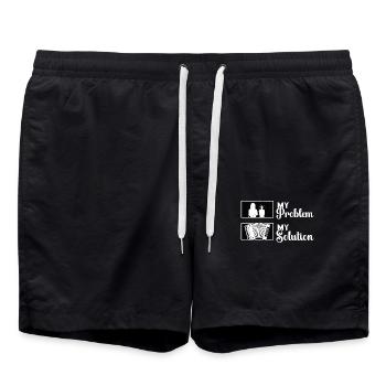 Accordion Player My Problem My Pictogram Mom Dad - Swim Trunks - black - Front - AI Model Male 185 light (185cm)