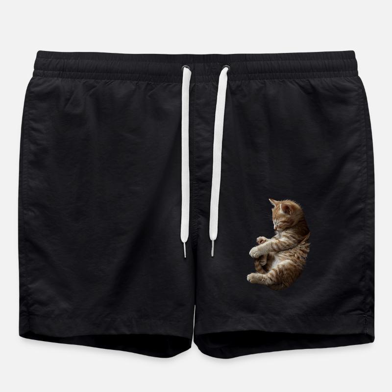 Katze - Badeshorts - Schwarz
