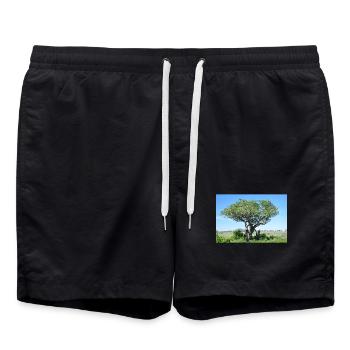 Majestic sausage tree in natural habitat - Swim Trunks - black - Front - AI Model Male 185 light (185cm)