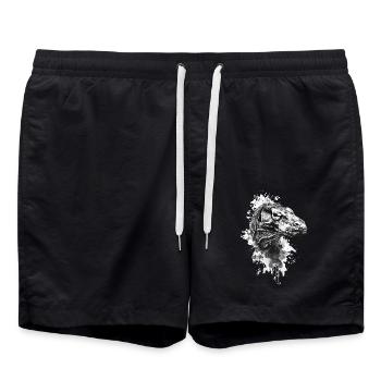 Komodowaran - Badeshorts - Schwarz - Vorne - AI Model Male 185 light (185cm)