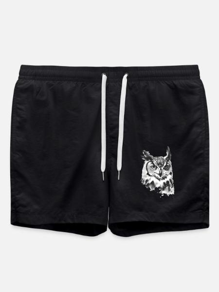 Eule - Badeshorts - Schwarz