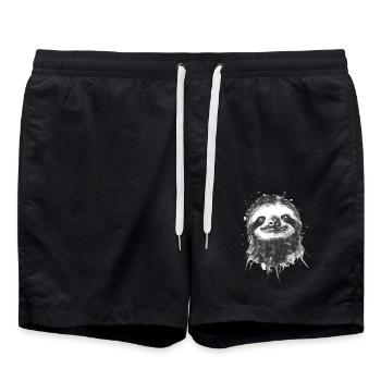 Faultier - Badeshorts - Schwarz - Vorne - AI Model Male 185 light (185cm)
