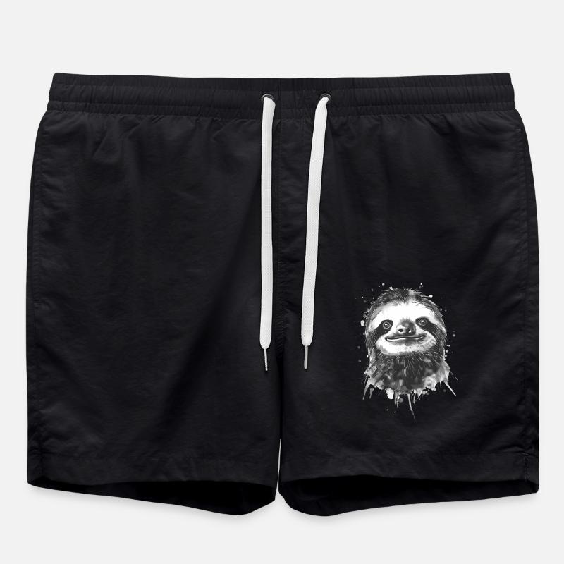 Faultier - Badeshorts - Schwarz