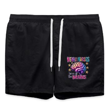 Neuro Infirmière Infirmière Neurologie Cadeau - Short de bain - noir - Devant - AI Model Male 185 light (185cm)